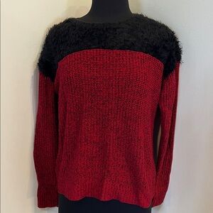 Vince Camuto Red and Black Textured Sweater knit